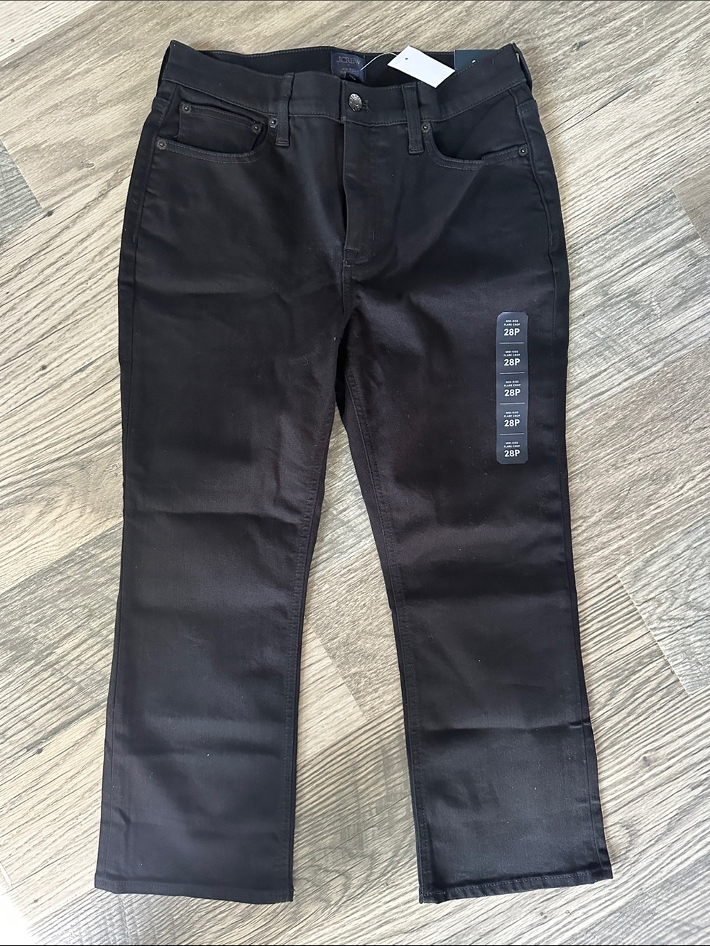J Crew NWT mid-rise flare crop all day stretch black womens size 28P - Picture 3 of 13